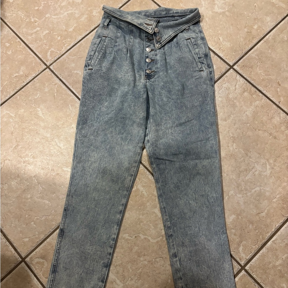 Express fold over button fly jeans